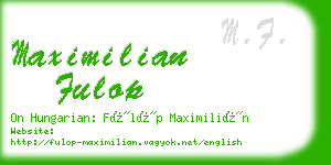 maximilian fulop business card